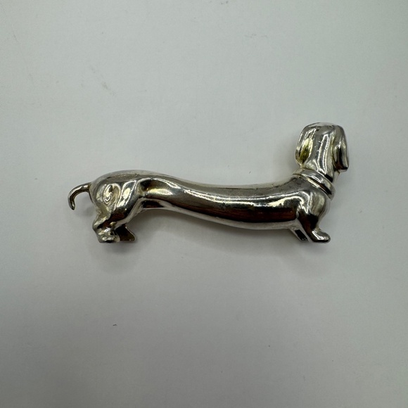 Silver Plated Dachshund Knife Rests. Set of Six Art Deco Table Decorations. - Picture 14 of 15